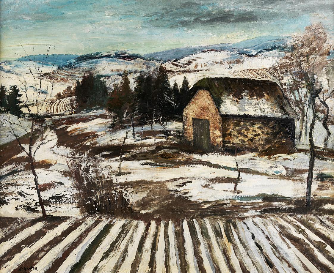 Ernst Huber, Winterlandschaft bei Auerbach, 1930, Öl auf Leinwand, 60 x 73 cm, Belvedere, Wien,…