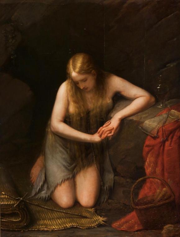 Natale Schiavone, Die büßende Magdalena, Öl auf Holz, 160 x 122 cm, Belvedere, Wien, Inv.-Nr. 2…
