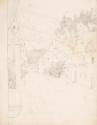 Erasmus von Engert, 1. Skizzenbuch mit 36 Zeichnungen, um 1825, Marmorierter, dunkelgrüner Einb…