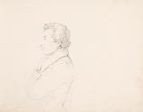 Erasmus von Engert, 1. Skizzenbuch mit 36 Zeichnungen, um 1825, Marmorierter, dunkelgrüner Einb…