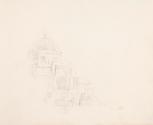 Erasmus von Engert, 1. Skizzenbuch mit 36 Zeichnungen, um 1825, Marmorierter, dunkelgrüner Einb…