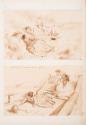 August von Pettenkofen, Skizzen-Album, undatiert, Portfolio mit eingeklebten Skizzen, grünem Le…