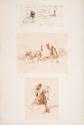 August von Pettenkofen, Skizzen-Album, undatiert, Portfolio mit eingeklebten Skizzen, grünem Le…