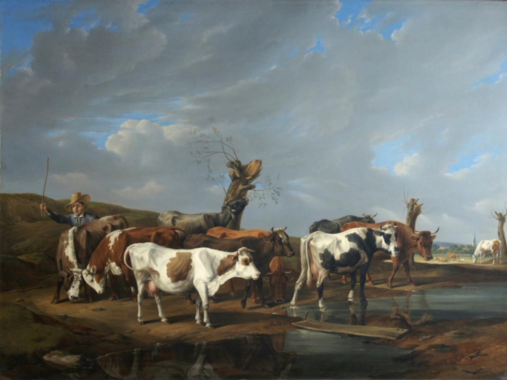Johann Alexander Dallinger von Dalling, Kuhherde, 1831, Öl auf Holz, 62 x 82,5 cm, Belvedere, W…