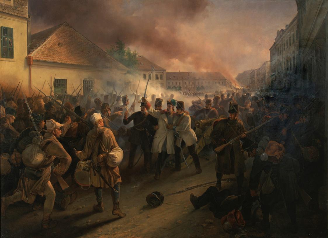 Fritz L' Allemand, Der Heldentod General Heinrich Hentzy's von Arthurm, 1850, Öl auf Leinwand, …