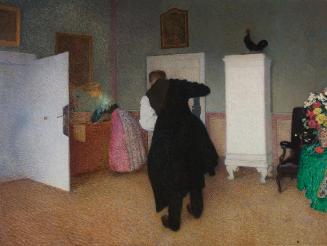 Sigmund Walter Hampel, Interieur, um 1903, Öl auf Leinwand, 60 x 80 cm, Rahmenmaße: 67 x 87 x 4…