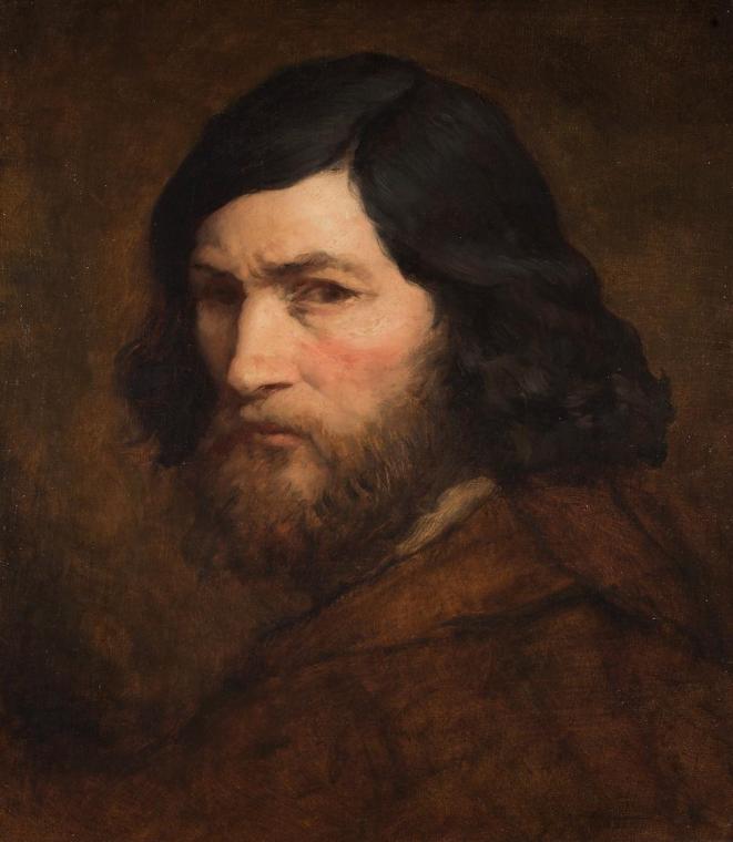 Jean François Millet, Selbstbildnis, um 1850, Öl auf Leinwand, 45 x 40 cm, Belvedere, Wien, Inv…