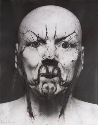 Arnulf Rainer, Rundkopf, 1975-1976, Fotografie überzeichnet, 60,6 x 47,6 cm, Belvedere, Wien, I ...