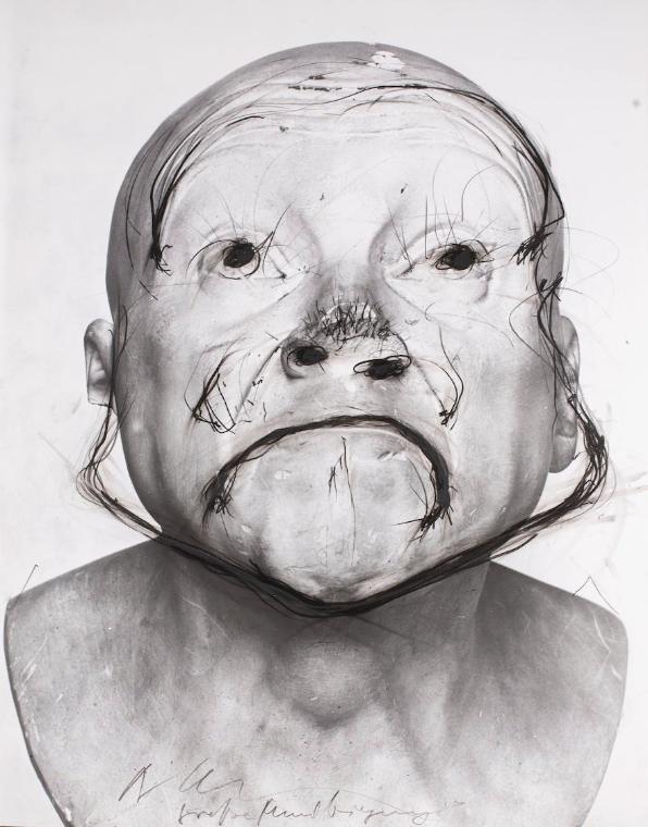 Arnulf Rainer, Große Mundbiegung, 1975-1976, Fotografie überzeichnet, 60,6 x 47,6 cm, Belvedere…