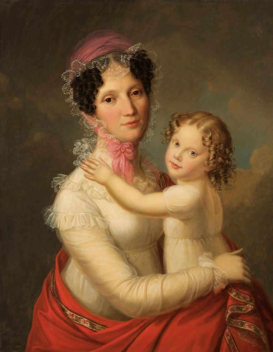 François Pascal Simon Gérard, Eleonora Mayer, Freifrau zu Gravenegg mit Tochter Isabella, Öl au…