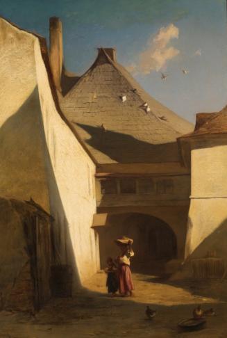 Johann Gualbert Raffalt, Ungarischer Bauernhof, Öl auf Holz, 66 x 46,5 cm, Belvedere, Wien, Inv…