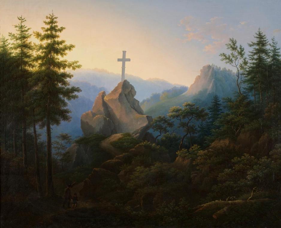 Hermann Josef Neefe, Der Ilsenstein am Fuße des Brockens im Harzgebirge, 1830, Öl auf Leinwand, ...