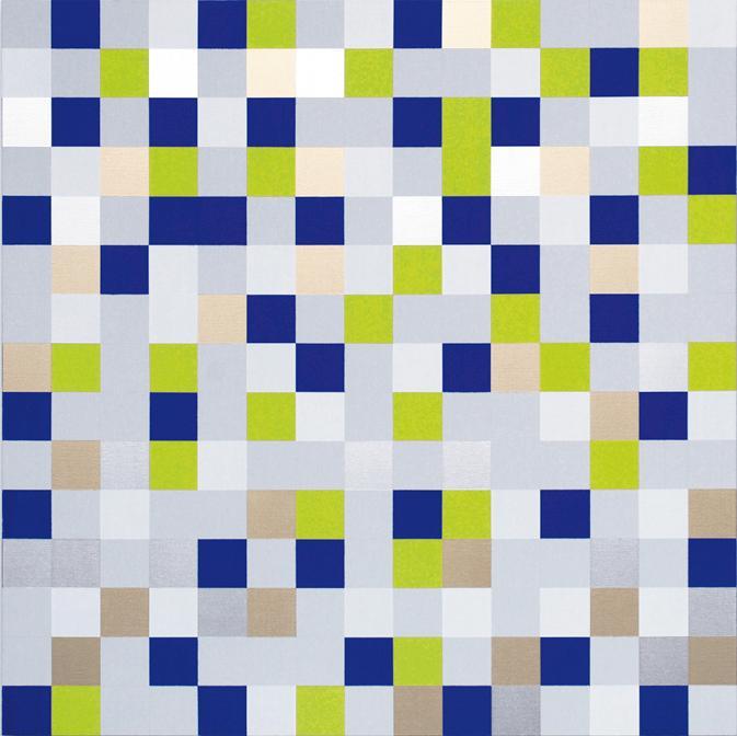 Heimo Zobernig, Ohne Titel, 2007, Acryl auf Leinwand, 150 x 150 cm, Belvedere, Wien, Inv.-Nr. L…