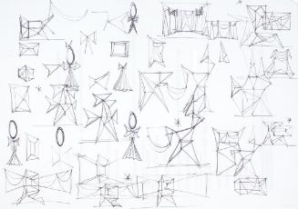 Julian Göthe, Rooms with brittle views, 2009, Schwarzer Kugelschreiber auf Papier, 21 x 29,6 cm…