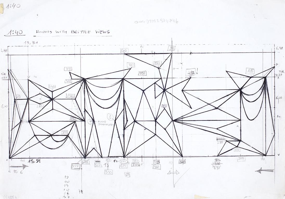 Julian Göthe, Rooms with brittle views, 2009, Bleistift und Filzstift auf Papier, 29,7 x 42 cm,…