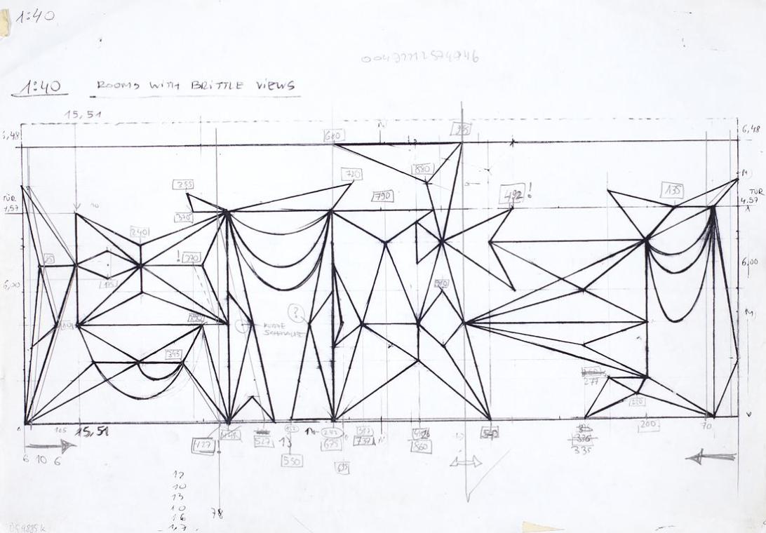 Julian Göthe, Rooms with brittle views, 2009, Bleistift und Filzstift auf Papier, 29,7 x 42 cm,…