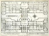 Salomon Kleiner, Zweij Grundrisse deß Haupt Gebäudes, 1731, Radierung, Plattenmaße: 28,6 x 39,2…