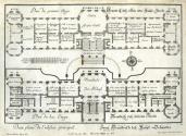 Salomon Kleiner, Zweij Grundrisse deß Haupt Gebäudes, 1731, Radierung, Plattenmaße: 28,6 x 39,2 ...