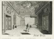 Salomon Kleiner, Schlaff-Gemach, 1734, Radierung, Plattenmaße: 28 x 39,2 cm, Belvedere, Wien, I…
