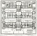 Salomon Kleiner, Drey Grund-Risse des Haupt-Gebäudes, 1736, Radierung, Plattenmaße: 40,4 x 40,1…