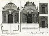 Salomon Kleiner, Geometrischer Auf-Riß zweyer Lust-Häuser und neben Thüren von Lattenwerck, 173 ...