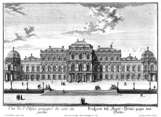Salomon Kleiner, Prospect deß Haupt-Gebäu gegen dem Garten, 1731, Radierung, Plattenmaße: 28,6 …