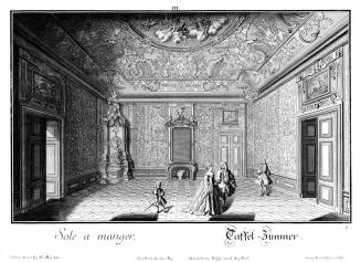 Salomon Kleiner, Taffel-Zimmer, 1734, Radierung, Plattenmaße: 28,7 x 39,7 cm, Belvedere, Wien, …