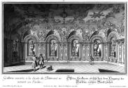 Salomon Kleiner, Offene Gallerie, welche bey dem Eingang des Gartens, rechter Hand stehet, 1735…
