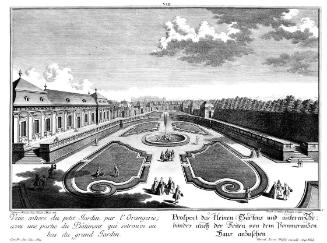 Salomon Kleiner, Prospect des kleinen Gartens und unteren Gebäudes nach der Seiten von dem Pomm…