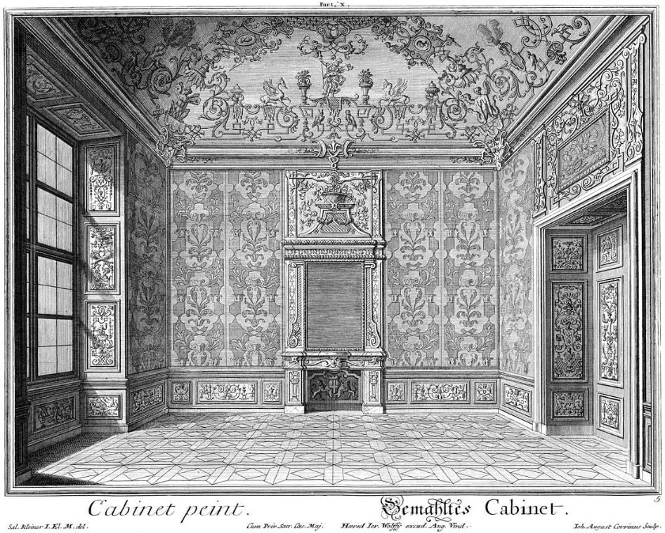 Salomon Kleiner, Gemahltes Cabinet, Radierung, Plattenmaße: 28 x 34,7 cm, Belvedere, Wien, Inv.…
