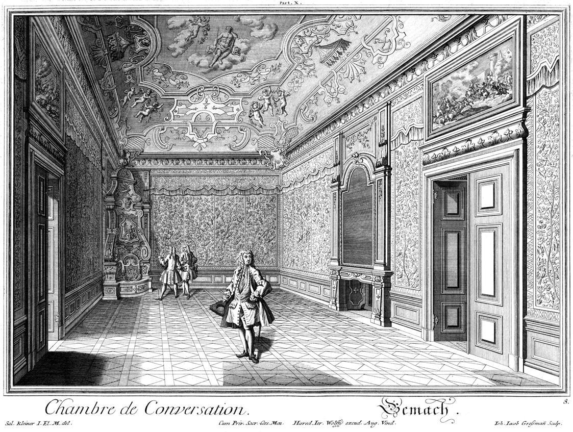 Salomon Kleiner, Gemach, Radierung, Plattenmaße: 27,1 x 36,4 cm, Belvedere, Wien, Inv.-Nr. BB_1…