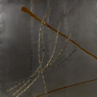 Alexander Karner, M03-09, 2009, Mischtechnik, Schlüsselakkumulation auf Metall, 128 × 128 × 2,5 ...