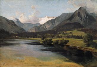 Friedrich August Mathias Gauermann, Der Altausseer See mit dem Dachstein, um 1827, Öl auf Papie…
