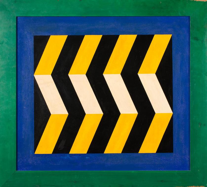 Marc Adrian, Sprungperspektive (2. Fassung), 1964, Öl auf Leinwand, 80 x 90 cm, Belvedere, Wien ...