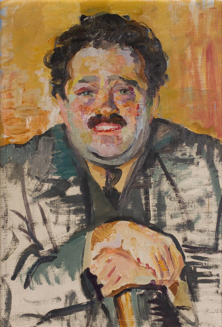 Arnold Clementschitsch, Portrait Franz Elbogen, vor 1938, Öl auf Leinwand auf Karton, 66,5 x 46 ...