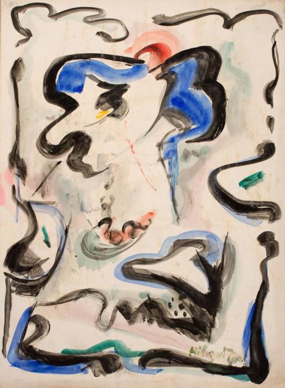 Hildegard Joos, Ohne Titel, Tusche und Gouache auf Papier, 76 x 56 cm