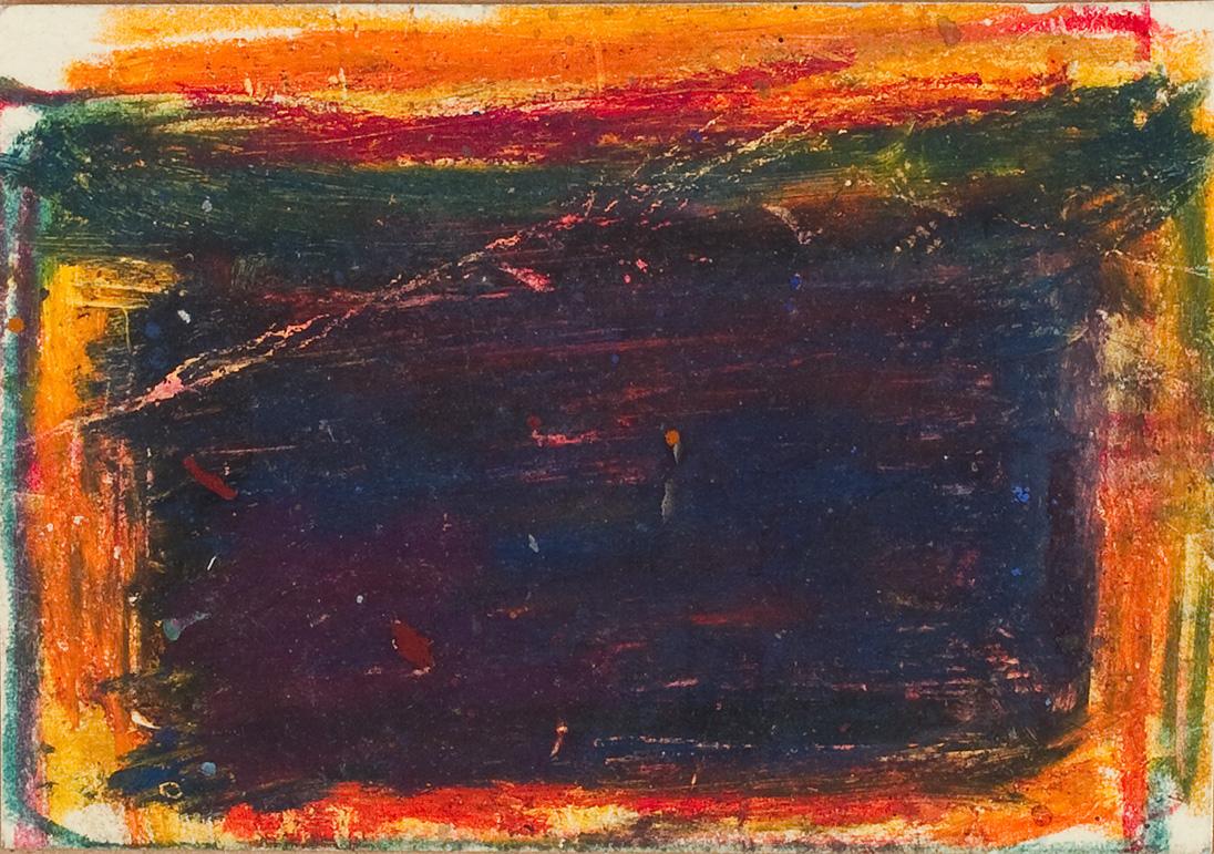 Hildegard Joos, Studie zu: Gebetsteppich, undatiert, Ölkreide auf Papier, 11,4 x 8 cm, Belveder…