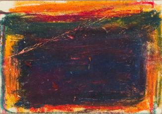 Hildegard Joos, Studie zu: Gebetsteppich, undatiert, Ölkreide auf Papier, 11,4 x 8 cm, Belveder…