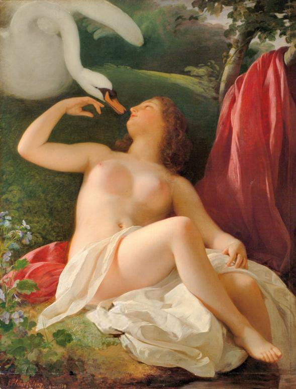 Franz Schrotzberg, Leda mit dem Schwan, 1839, Öl auf Leinwand, 128 x 99 cm, Belvedere, Wien, In…