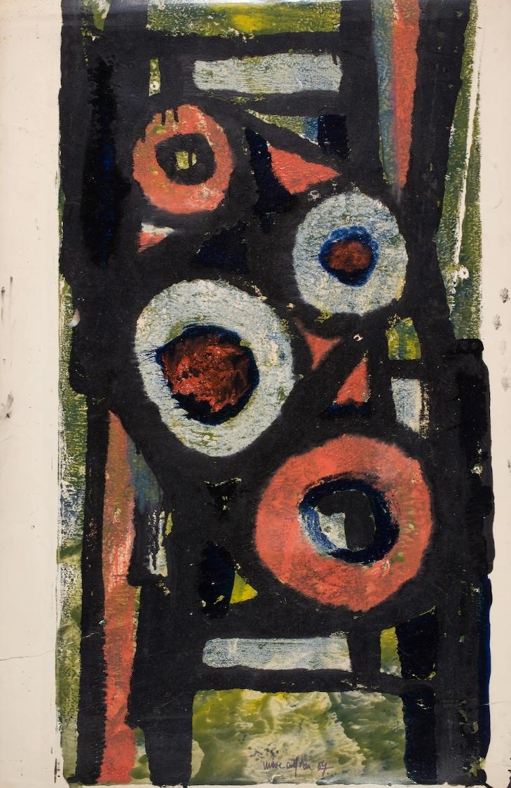 Marc Adrian, Ohne Titel, 1957, Mischtechnik auf Papier, 76,6 x 50,3 cm, Belvedere, Wien, Inv.-N…