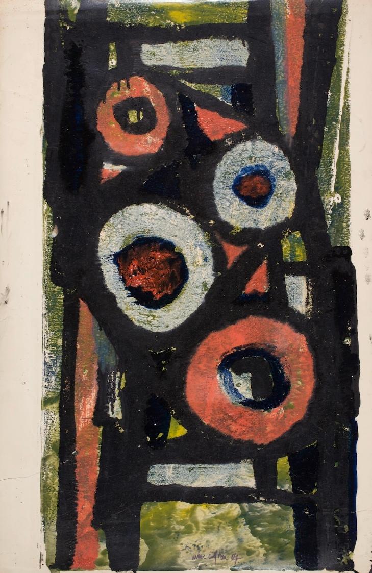 Marc Adrian, Ohne Titel, 1957, Mischtechnik auf Papier, 76,6 x 50,3 cm, Belvedere, Wien, Inv.-N ...