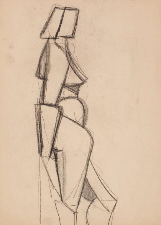 Marc Adrian, Figurenstudie, Bleistift auf Papier, 40,4 x 29,6 cm, Belvedere, Wien, Inv.-Nr. 100…