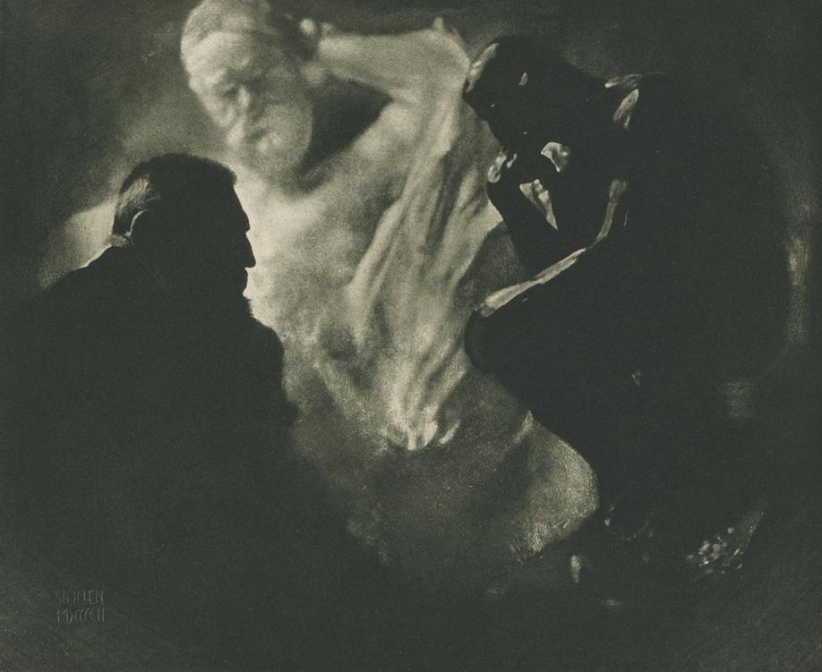 Edward Jean Steichen, Auguste Rodin vor dem "Denkmal für Victor Hugo" und dem "Denker", 1902, F…