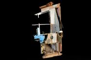 Lois Renner, Raumteil "Stadtseite", 1997, Lindenholz, Messing, Ölfarbe, Belvedere, Wien, Inv.-N…