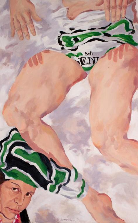 Rupert Gredler, Hermes, der Götterbote, 2009, Öl auf Leinwand, 80 × 50,5 cm, Belvedere, Wien, I…