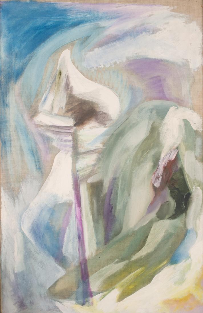 Lydia von Spallart, Baum im Schnee, Mitte 20. Jahrhundert, Öl auf Leinwand, 85 × 55,3 cm, Belve…