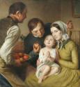 Johann Baptist Reiter, Das Bittenlernen (Familie Reiter), 1854, Öl auf Leinwand, 102 x 93 cm, B ...