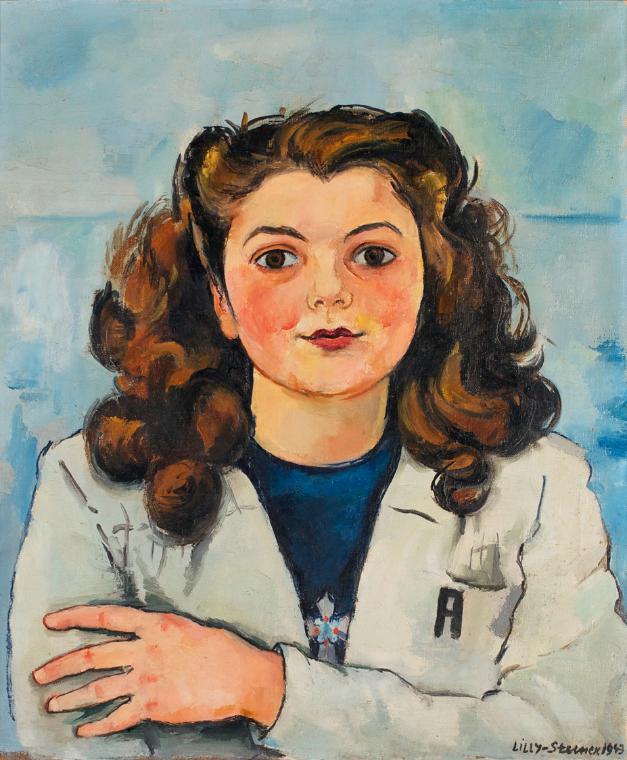 Lilly Steiner, Selbstbildnis, 1943, Öl auf Leinwand, 55 x 45 cm, Belvedere, Wien, Inv.-Nr. 1023…