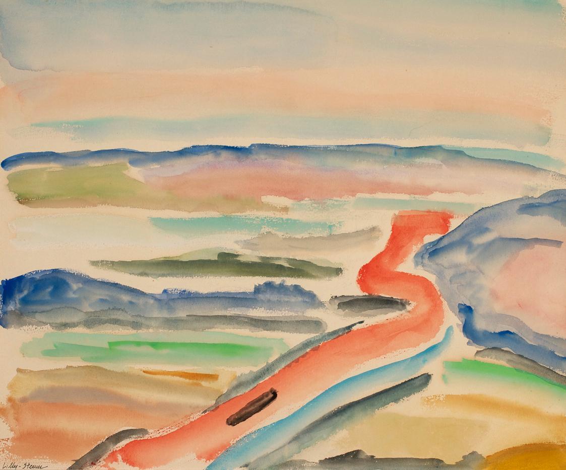 Lilly Steiner, Landschaft, undatiert, Aquarell auf Papier, 45 x 53,5 cm, Belvedere, Wien, Inv.-…