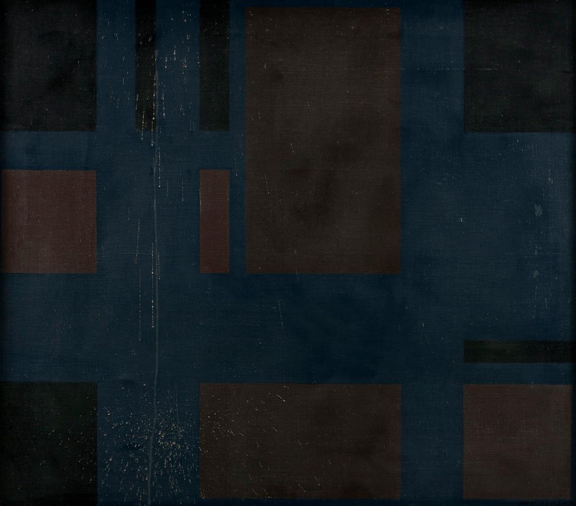Markus Prachensky, Dunkle Komposition, um 1954, Öl auf Leinwand, 85 x 99 cm, Artothek des Bunde…